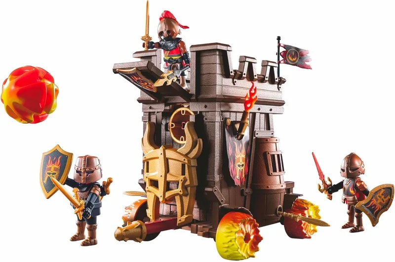 PLAYMOBIL ▫️ Novelmore 71643 Carro de combate com canhão de fogo, com três bandidos de Burnham, incluindo vários acessórios, brinquedos cheios de ação para meninos e meninas a partir dos 4 anos