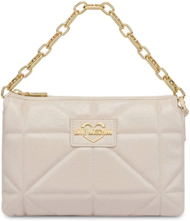 Love Moschino ▫️ Bolsa de ombro para mulher, branco pérola, tamanho único