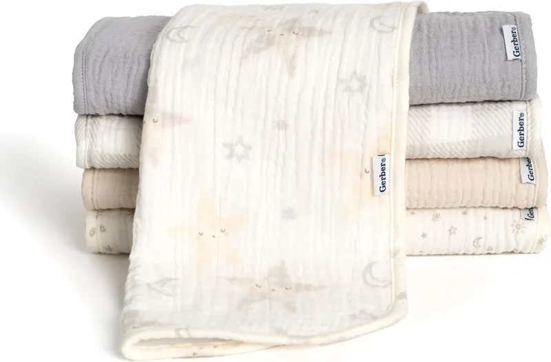 Gerber ▫️ Panos de arroto para bebé menina (5 unid.), tamanho único