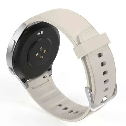 Hama ▫️ Smartwatch 8900 (Relógio inteligente, com GPS, ecrã tátil AMOLED, relógio desportivo, permite fazer chamadas em modo mãos-livres) Cor prateada e bege. 4