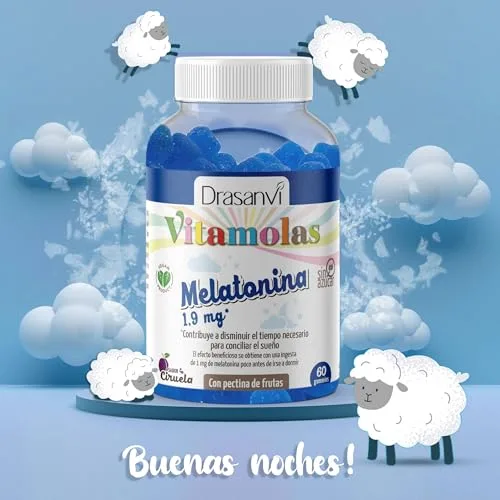 Drasanvi ▫️ Gomas de melatonina embalagem de 2 x 60 unidades, sabor ameixa 4