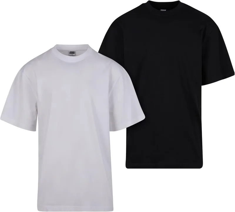 Urban Classics ▫️ Tb1778a-heavy Camiseta Oversized, Conjunto de 2 Camisetas para Homem (Conjunto de 2)
