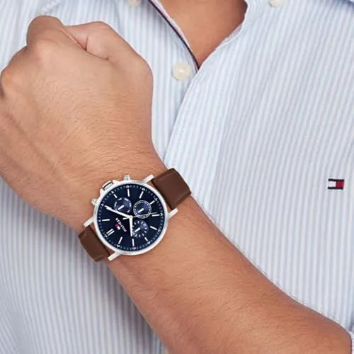 Tommy Hilfiger ▫️ Relógio analógico multifunções de quartzo para homem, com bracelete em aço inoxidável ou em pele 4