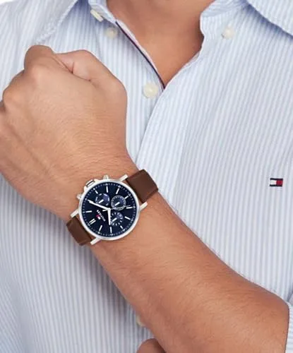 Tommy Hilfiger ▫️ Relógio analógico multifunções de quartzo para homem, com bracelete em aço inoxidável ou em pele 5
