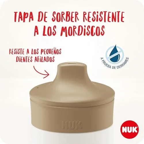 NUK ▫️ Copo Mini-Me Sip para crianças pequenas | A partir dos 9 meses | 300 ml | Garrafa de água em aço inoxidável para crianças | Bocal reforçado à prova de fugas | À prova de quebras | Veado lilás 3