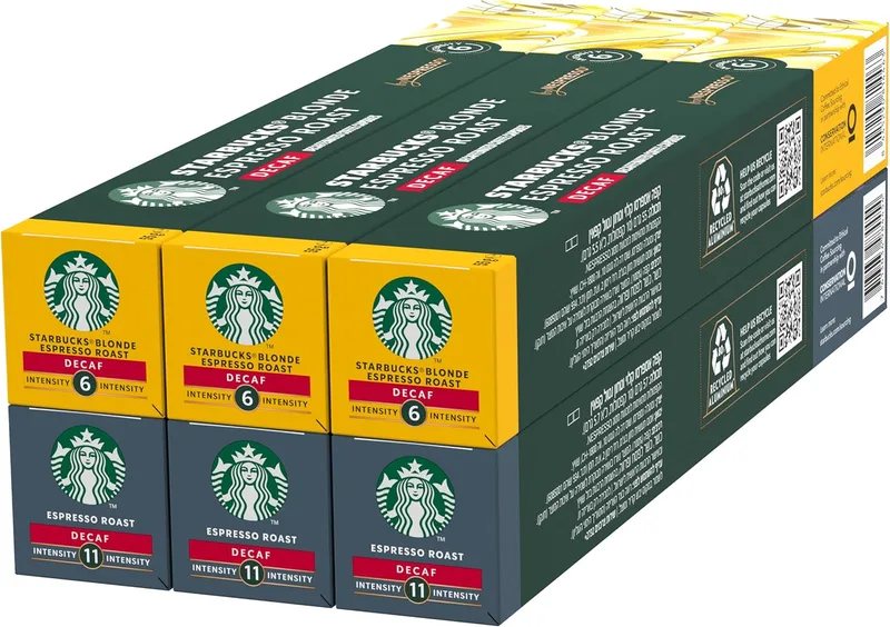 STARBUCKS ▫️ Explorer Pack de Cafés Descafeinados da Nespresso, Cápsulas de Café 6 x 10 (60 Cápsulas) - Exclusivo na Amazon