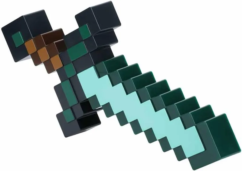 Paladone ▫️ Luz de espada de diamante Minecraft - Produto oficial, 3 modos de luz dinâmicos com feedback sonoro, decoração de sala de jogos e colecionável, alimentada por USB ou bateria