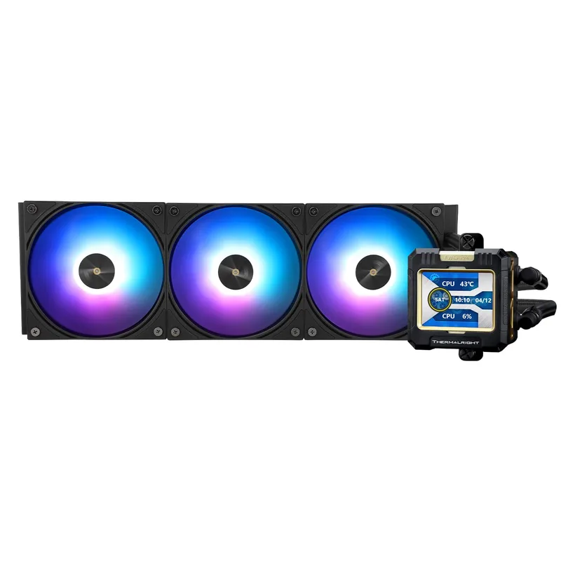 Thermalright ▫️ FW 360 Preto ARGB – Sistema de refrigeração a água para processador com 3 ventoinhas PWM, ecrã LCD com resolução IPS de 320 x 240, sistema de refrigeração líquida para processadores AMD/Intel – Sistema de refrigeração AIO para PC