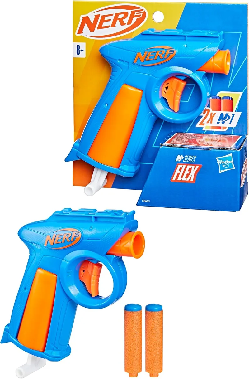 Nerf ▫️ N Series, Lançador Flex, 2 dardos N1 compatíveis apenas com os lançadores da série N