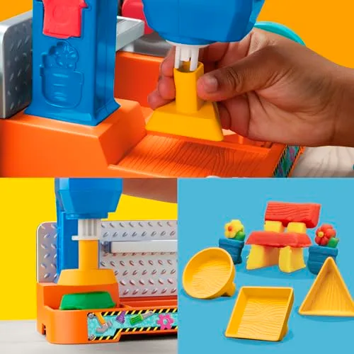 Play-Doh ▫️ Banco de Ferramentas – Conjunto de Artesanato com Massa de Modelar, com Carimbos, Ferramentas de Brincar e 5 Potes de Cores Diferentes, para Rapazes e Raparigas a partir dos 3 anos 4