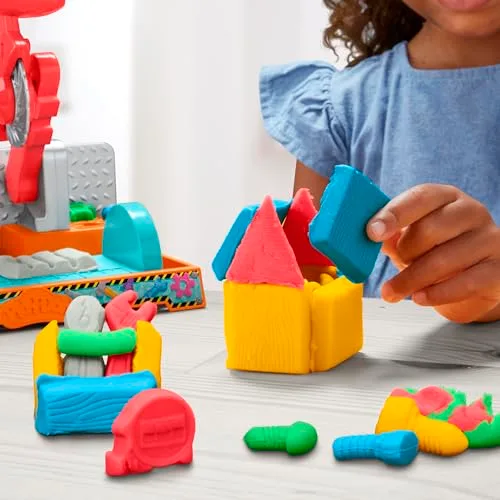Play-Doh ▫️ Banco de Ferramentas – Conjunto de Artesanato com Massa de Modelar, com Carimbos, Ferramentas de Brincar e 5 Potes de Cores Diferentes, para Rapazes e Raparigas a partir dos 3 anos 7