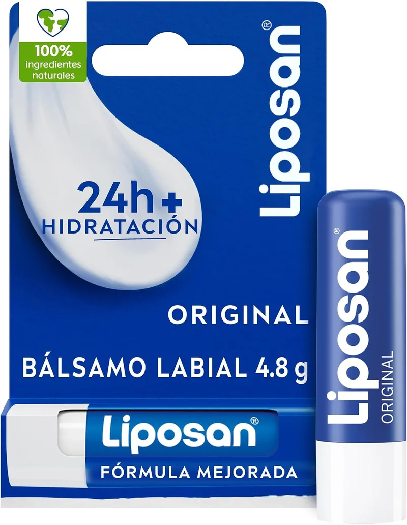 Liposan ▫️ Original (1 x 4,8 g), bálsamo labial de cuidado intensivo, bálsamo labial com textura leve, bálsamo hidratante para lábios suaves e macios