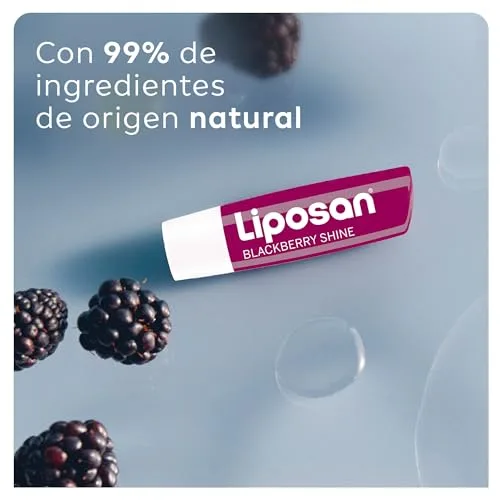 Liposan ▫️ Blackberry Shine (1 x 4,8 g), batom com aroma a framboesa, bálsamo labial com cor, bálsamo hidratante para lábios bonitos, suaves e suculentos 3