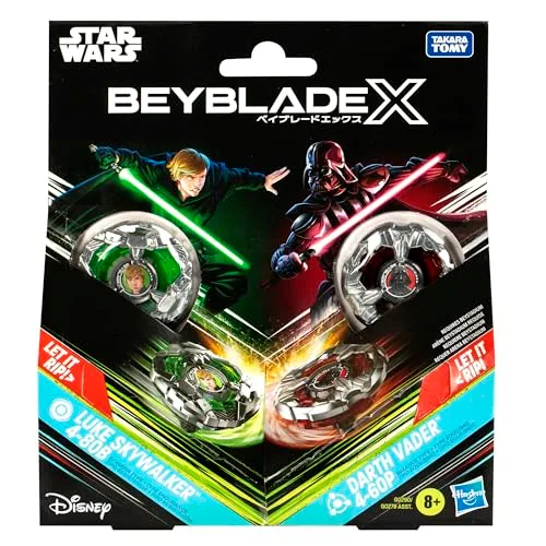 Beyblade ▫️ Colaboração X e Star Wars, Pacote múltiplo Luke Skywalker 4-80B vs. Darth Vader 4-60B 3