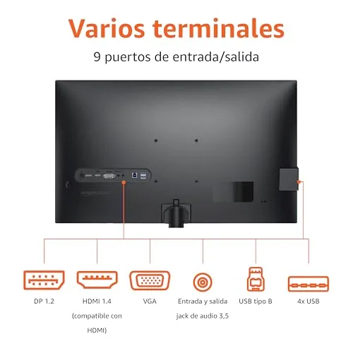 Amazon Basics ▫️ Monitor de 27"/68,6 cm, FHD 1080p, até 100 Hz, compatível com VESA, altifalantes integrados, preto 3