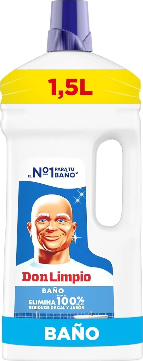 DON LIMPIO ▫️ Detergente Líquido para Casa de Banho 1,5 l | Elimina as marcas de sabão e o dobro do calcário em comparação com a fórmula anterior
