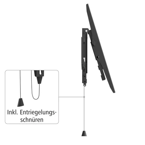 Hama ▫️ Supp. Suporte de parede reclinável para TV, dispositivo antirroubo, 203 cm (80"), até 50 kg 6