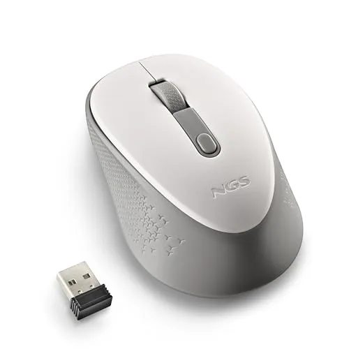 NGS ▫️ Dew White - Rato sem fios silencioso e ergonómico, branco 3