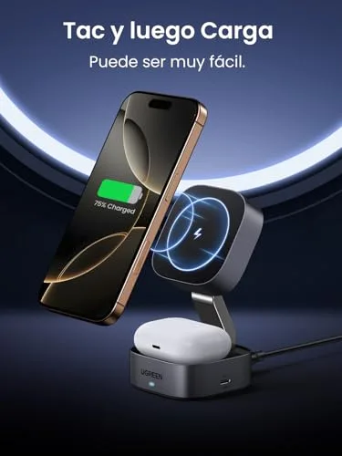UGREEN ▫️ Zapix Carregador Sem Fios para iPhone 2 em 1 - Estação de Carregamento Magnética 3