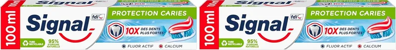 Signal ▫️ Pasta de Dentes Anticárie com flúor e cálcio 100 ml (Embalagem de 2)