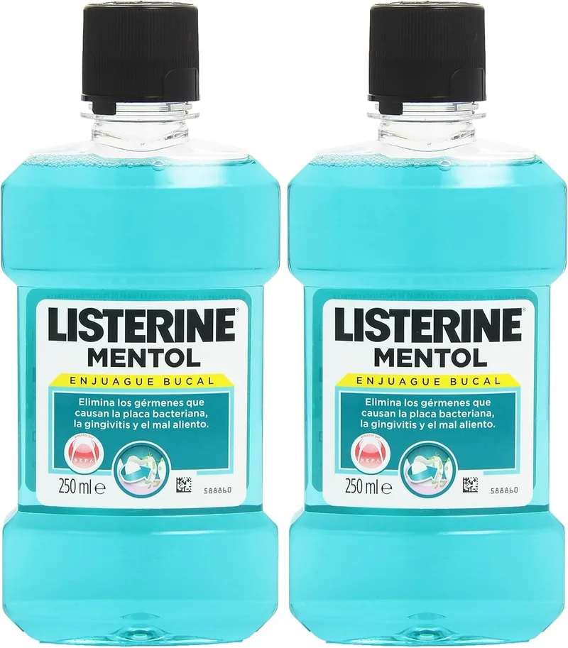 Listerine ▫️ Enxaguante Bucal, Mentol, 250 ml (Embalagem de 2)