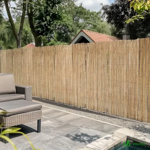 VOUNOT ▫️ ® Biombos de cana natural, biombos de privacidade em rolos decorativos com ferragens para montagem, esteira de cana para proteção visual ao ar livre para pátio, varanda, jardim, 140 x 300 cm 2