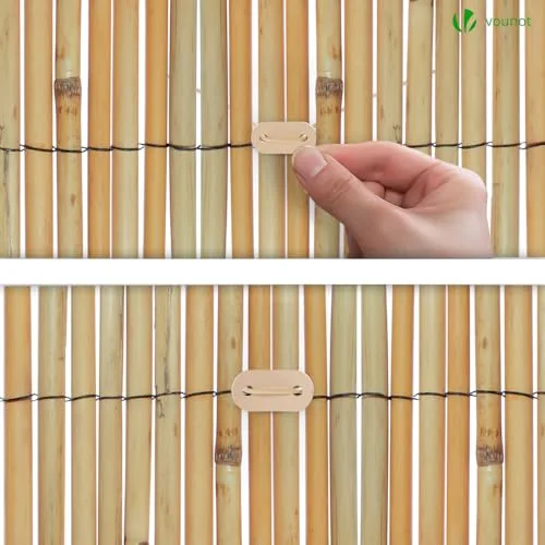 VOUNOT ▫️ ® Biombos de cana natural, biombos de privacidade em rolos decorativos com ferragens para montagem, esteira de cana para proteção visual ao ar livre para pátio, varanda, jardim, 140 x 300 cm 6