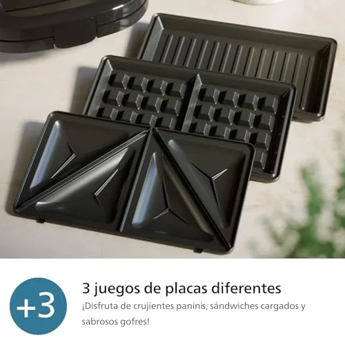 PHILIPS ▫️ 5000 Sanduicheira e Grelhador 3 em 1, 750 W, placas antiaderentes 3