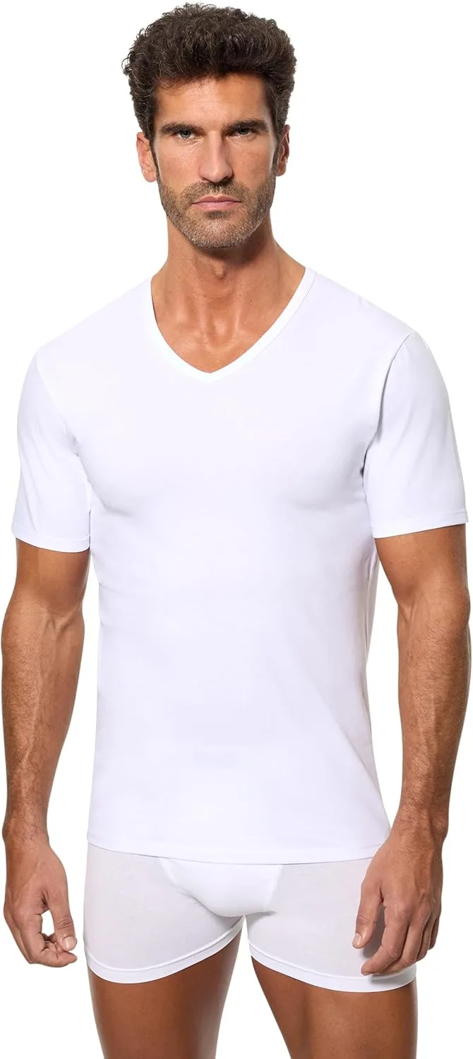 Abanderado ▫️ Camisola de manga curta Regul'activ Pico Neck para homem com tecnologia termo-reguladora x1