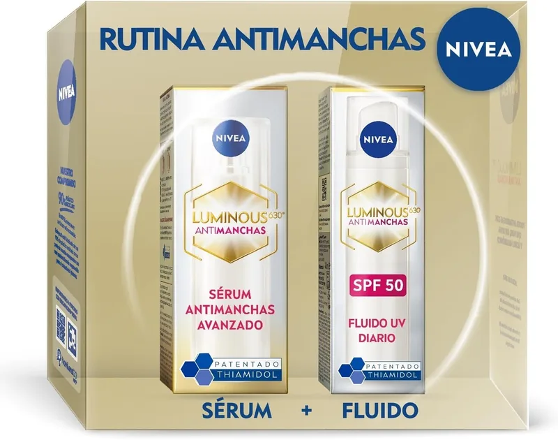 NIVEA ▫️ Cellular Luminous630 - Conjunto Anti-Manchas - Sérum 30 ml e Creme de Dia FP50 40 ml - Anti-Manchas, Hidratante e Proteção Solar - Ácido Hialurónico, Tiamidol - Pele Uniforme - Todos os Tipos de Pele