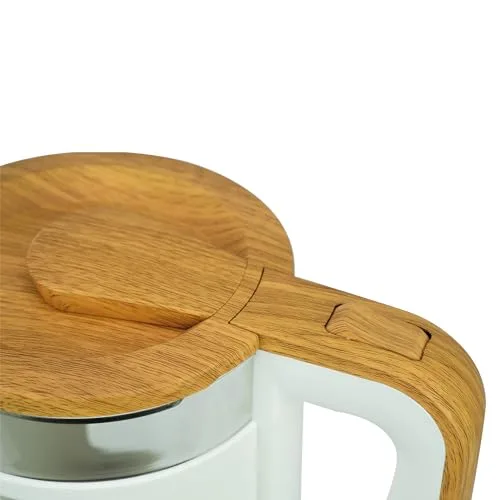 Jocca ▫️ Fervedor elétrico de água de 1,8 L da linha Nature, com base giratória de 360° e vidro de borossilicato, desligamento automático, 1500 W, branco 4