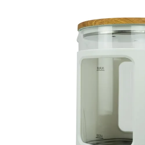 Jocca ▫️ Fervedor elétrico de água de 1,8 L da linha Nature, com base giratória de 360° e vidro de borossilicato, desligamento automático, 1500 W, branco 5