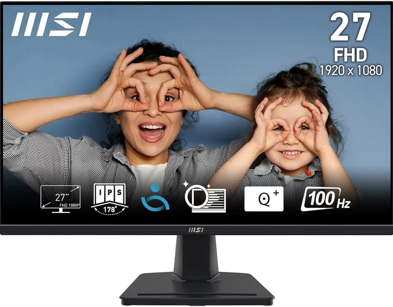 MSI ▫️ Pro MP275 - Monitor rofessional de 27", 100 Hz, FHD, IPS, HDR Ready, ecrã TÜV, altifalantes integrados, anti cintilação Eye-Q Check