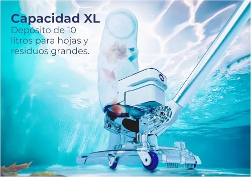 Gre ▫️ Leaf Eater – aspirador de folhas a bateria para piscinas elevadas, filtro grande 4