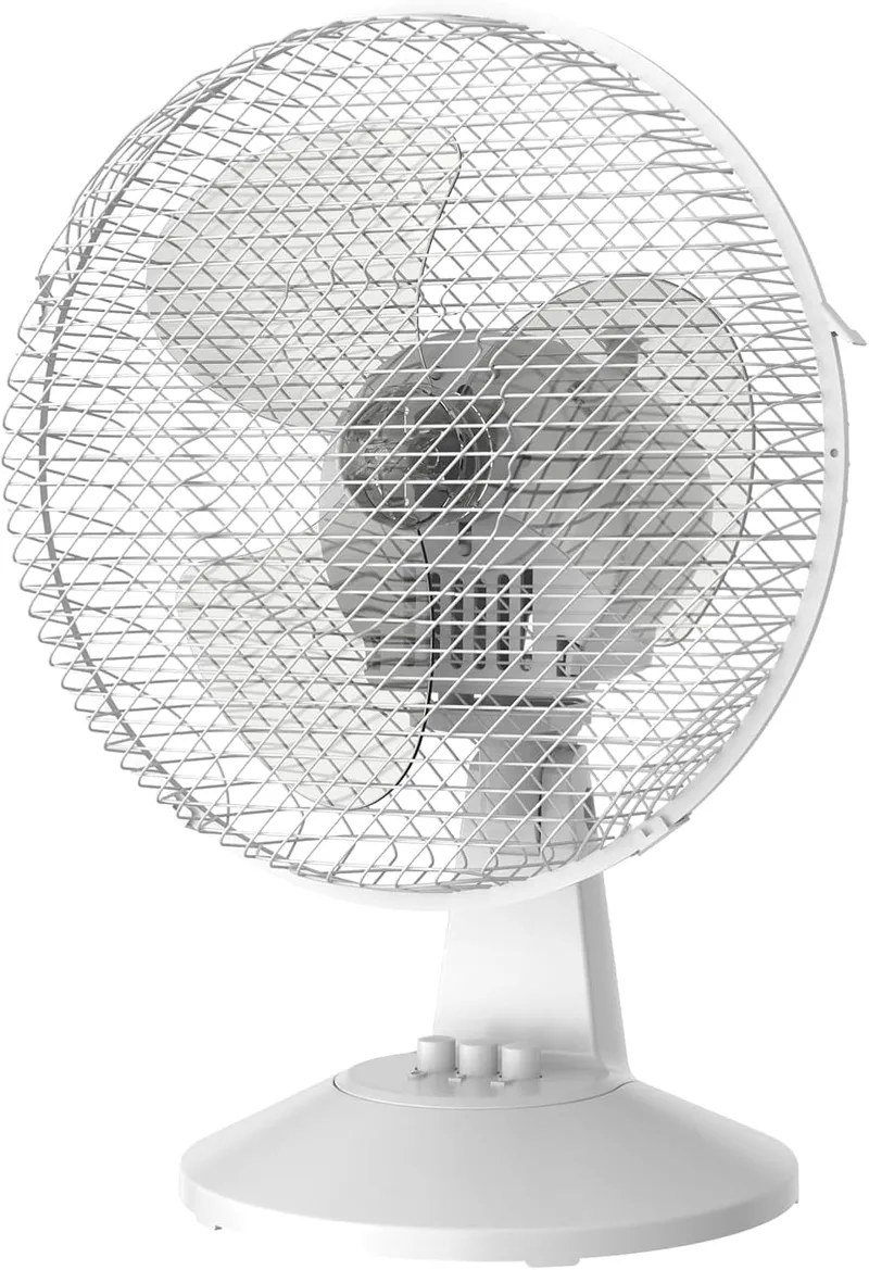 Comfee ▫️ Ventilador de mesa com 2 velocidades e 25 W - Pequeno ventilador silencioso de 23 cm com oscilação de 90º - Fluxo de ar potente, leve e fácil de transportar, baixo consumo, cabeça reclinável
