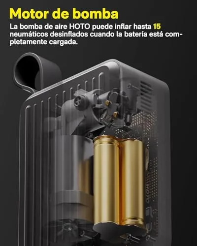 HOTO ▫️ Compressor de ar portátil de 120 PSI, inflador de pneus de carro com bateria de 2500 mAh 5