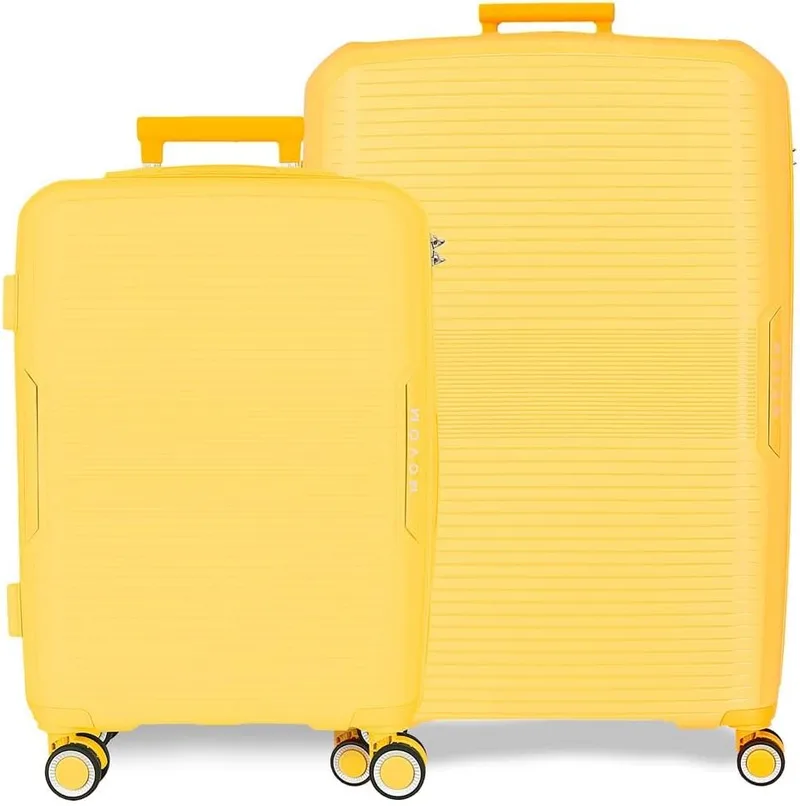 MOVOM ▫️ Mala de cabine Inari, bagagem de mão, interior com dois compartimentos, fabricada em polipropileno, um material resistente e leve, 4 rodas giratórias a 360°, fecho TSA, da Joumma Bags