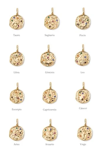 SINGULARU ▫️ Charm Organic Colors Zodiaco. Pingente em latão com acabamento banhado a ouro de 18 quilates. Charm combinável com colar. Joias para mulher 6
