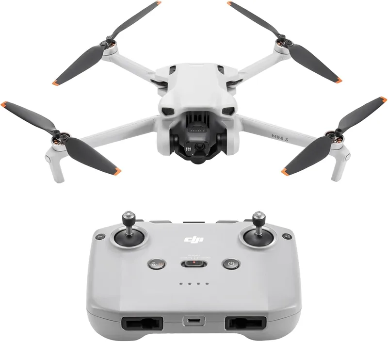 DJI ▫️ Mini 3 - Mini drone com câmara, leve e dobrável, com vídeo 4K HDR, 38 min de tempo de voo, gravação vertical e funcionalidades inteligentes, com controlo remoto, C0