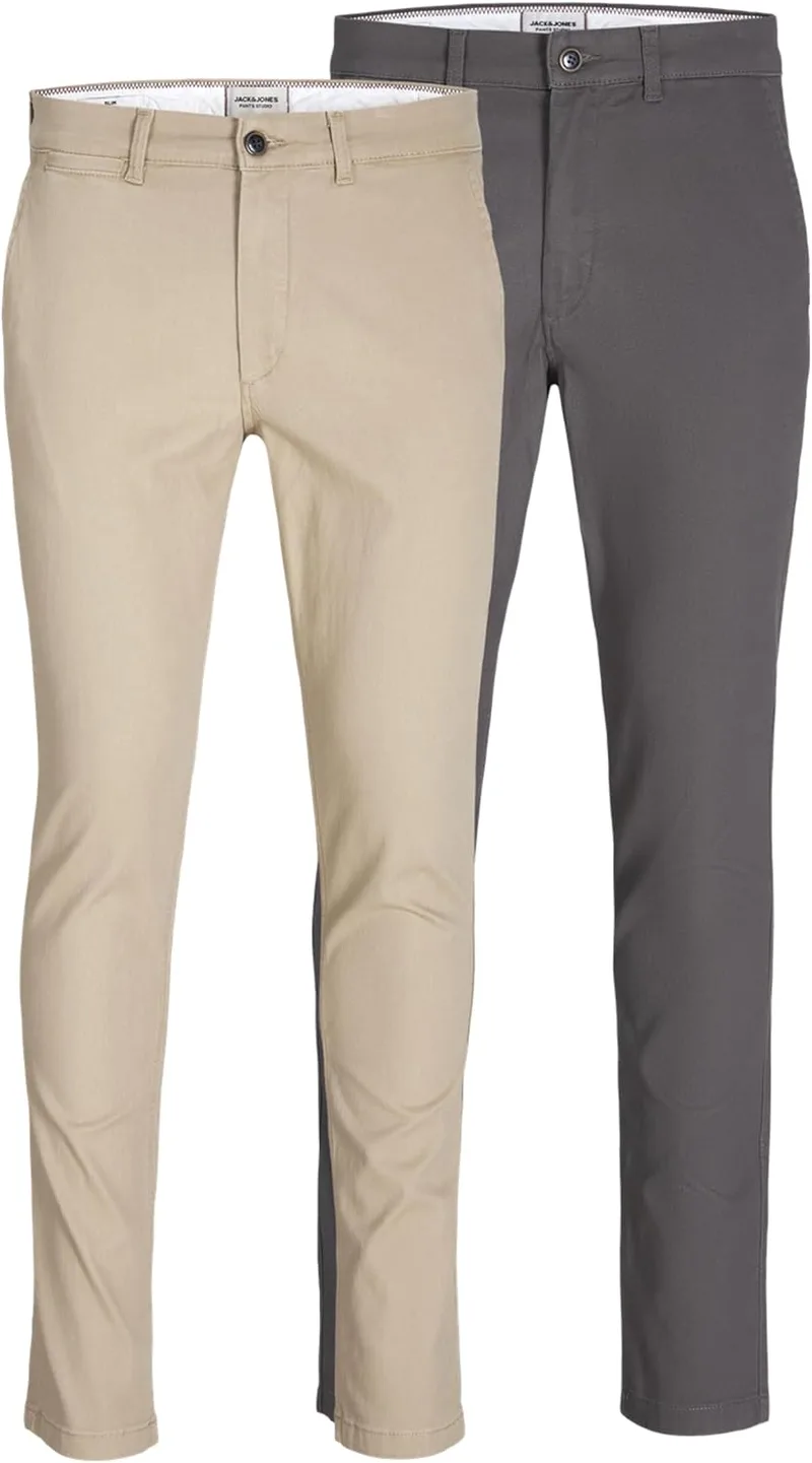 JACK & JONES ▫️ Calças Chino, Conjunto de 2, Calças Chino de corte justo