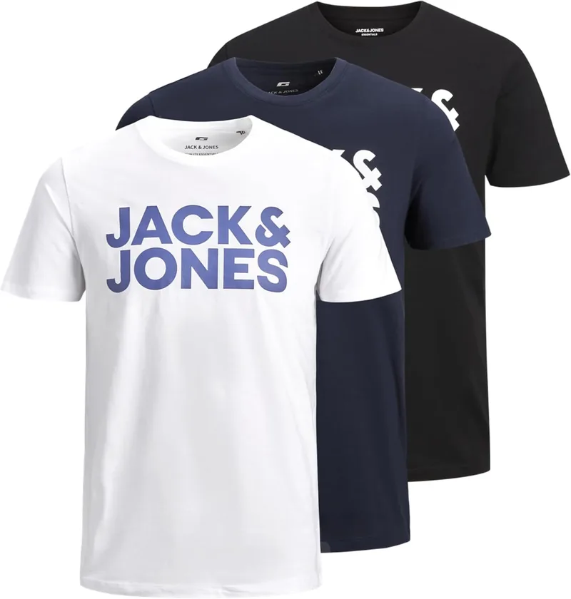 JACK & JONES ▫️ Camisola T-Shirt 3-Pack Logo O-Neck T-Shirt