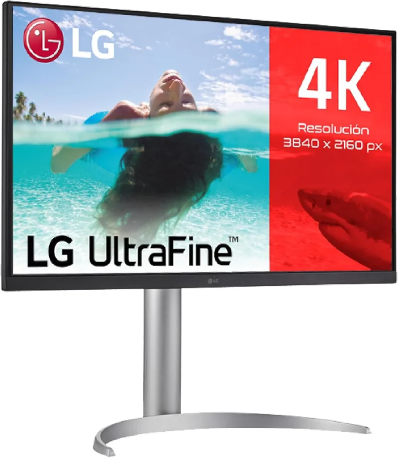 LG ▫️ 27UQ850V-W - Monitor Ultrafine 4K UHD de 27", (3840x2160), Nano IPS, 60 Hz, HDR10, 5 ms (GtG), DCI-P3, DisplayHDR 400, AMD FreeSync, USB-C, 2xHDMI, Inclinação/Altura/Rotação, Branco/Prateado