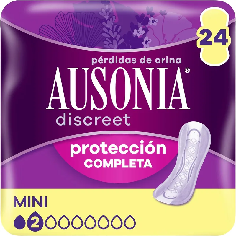 AUSONIA ▫️ Mini-absorventes Discreet, 192 unidades, para as perdas de urina das mulheres, proteção completa*, incrível discrição
