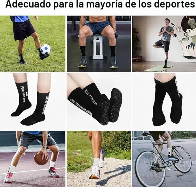 AVABEST ▫️ Meias de futebol para homem, 2 pares, 35-39, 39-46, 46-50, Meias de futebol, meias desportivas antiderrapantes 2