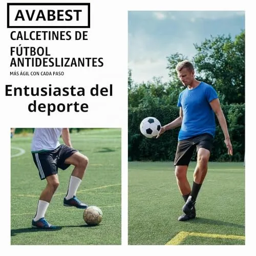 AVABEST ▫️ Meias de futebol para homem, 2 pares, 35-39, 39-46, 46-50, Meias de futebol, meias desportivas antiderrapantes 3