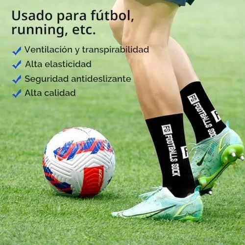 AVABEST ▫️ Meias de futebol para homem, 2 pares, 35-39, 39-46, 46-50, Meias de futebol, meias desportivas antiderrapantes 6
