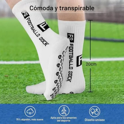 AVABEST ▫️ Meias de futebol para homem, 2 pares, 35-39, 39-46, 46-50, Meias de futebol, meias desportivas antiderrapantes 7