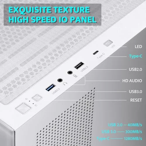 darkFlash ▫️ ATX - Caixa de PC de torre média, pré-montada, 4 ventoinhas PWM ARGB, caixa de computador com vidro temperado e visão panorâmica dupla, porta tipo C, compatível com radiador de refrigeração 6