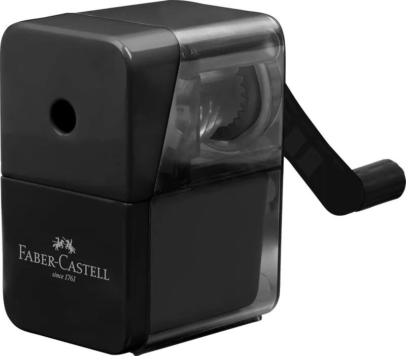 Faber-Castell ▫️ 180984 - Afia-lápis de secretária com manivela - Preto