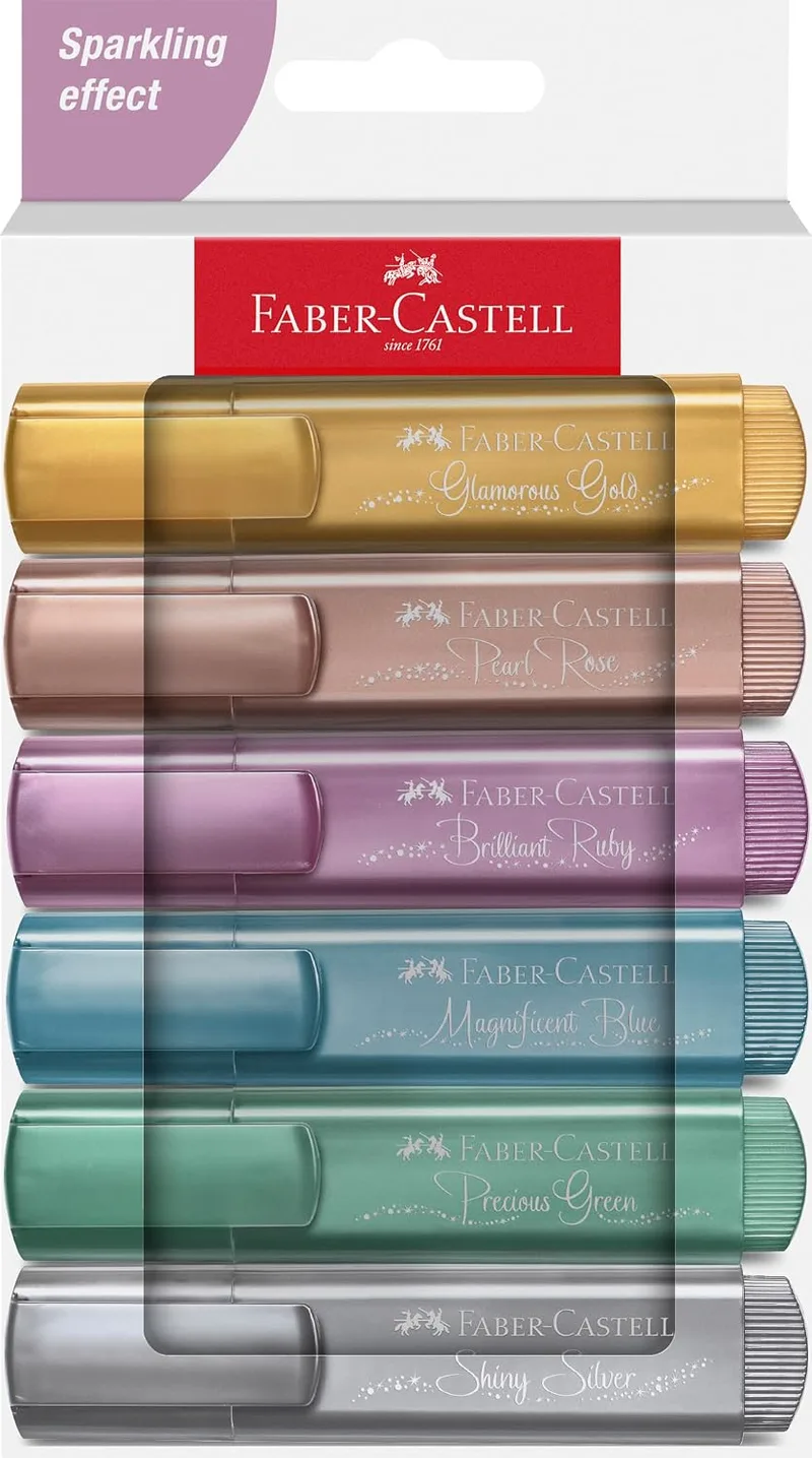 Faber-Castell ▫️ Conjunto de marcadores metalizados, 6 marcadores